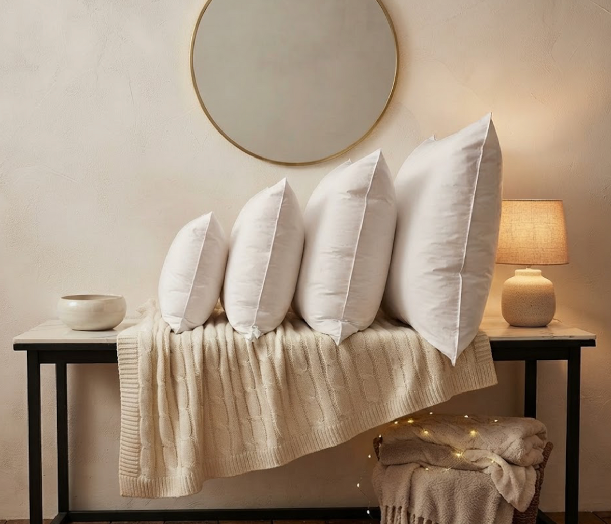Cotton White Goose Feather Pillow