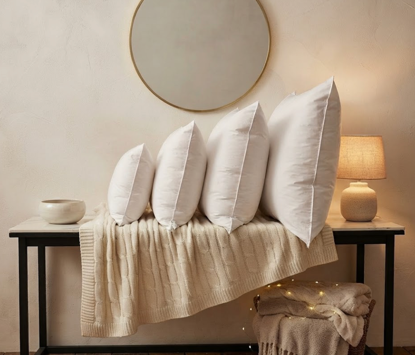 Cotton White Goose Feather Pillow