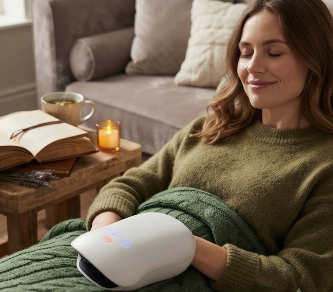 Hand massage heating device