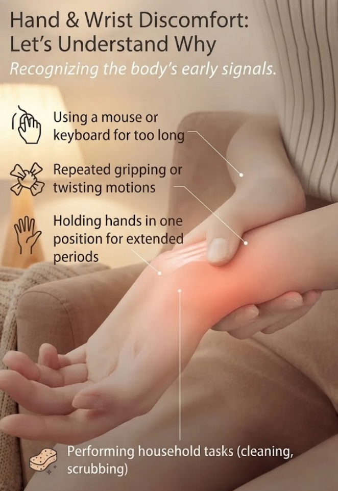 Hand massage heating device