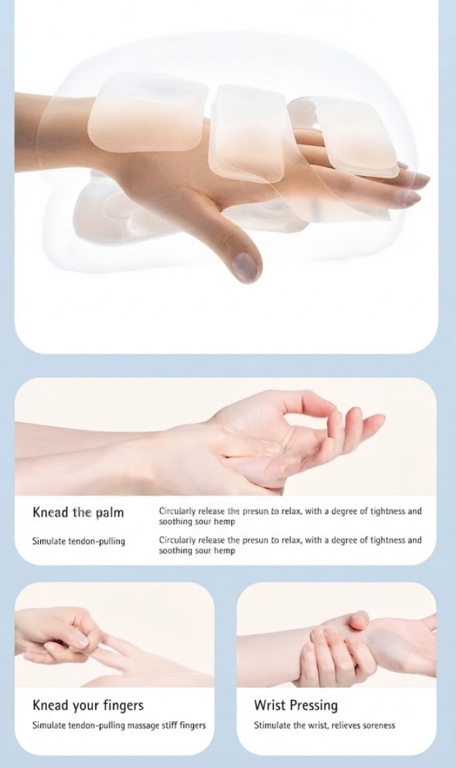 Hand massage heating device
